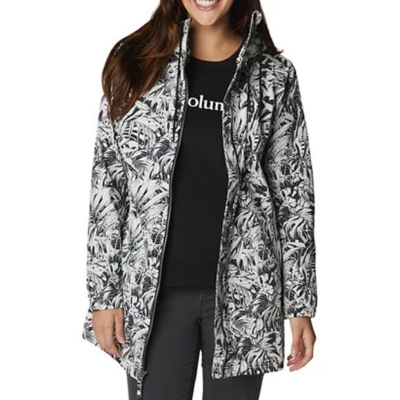Columbia Black & White Floral Castlewood Canyon Jacket Women's Small NWT - Picture 1 of 8